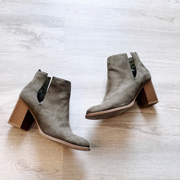 Shoes - BRAND NEW Olive Green Heeled Ankle Boots